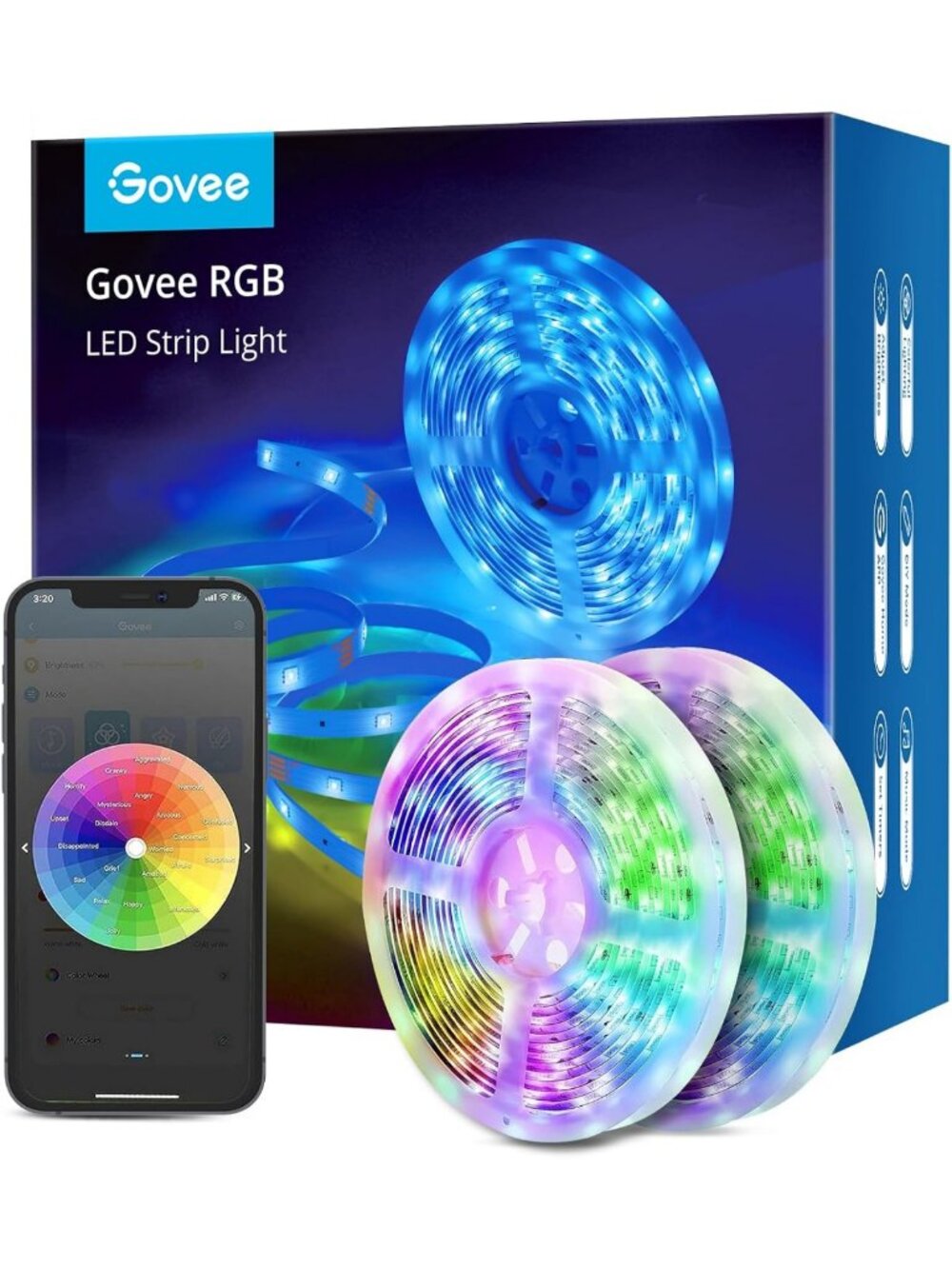 65.6ft Smart RGB LED Strip Lights - Voice Control with Alexa & Google Assistant